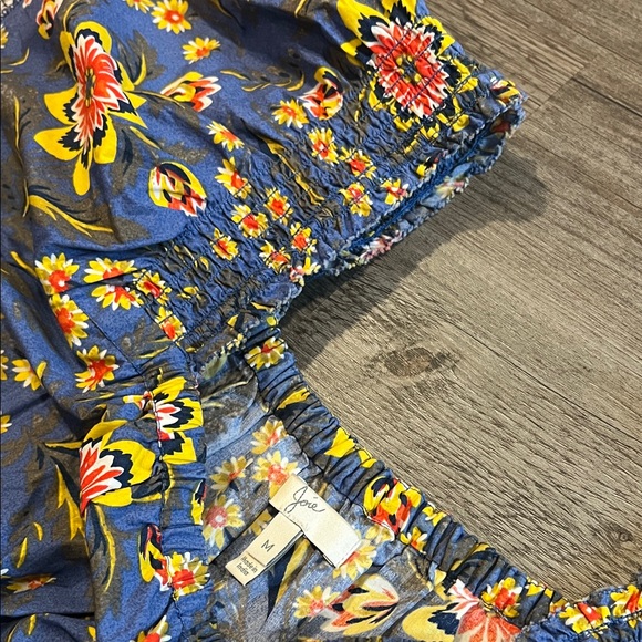 Joie Chloris Bohemian Floral Flutter Sleeve Mini Dress in Baja Blue M - Picture 3 of 6